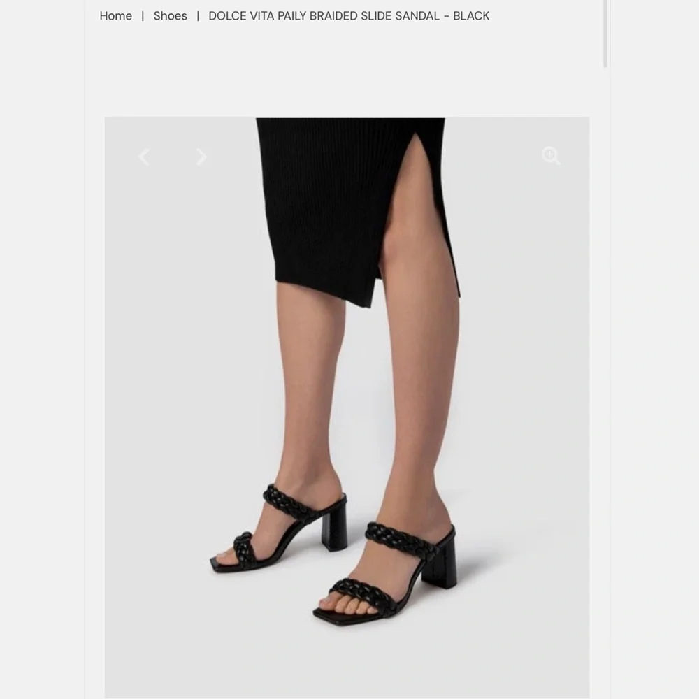 Dolce Vita Paily Braided Slide Sandal Black Heeled Sandals